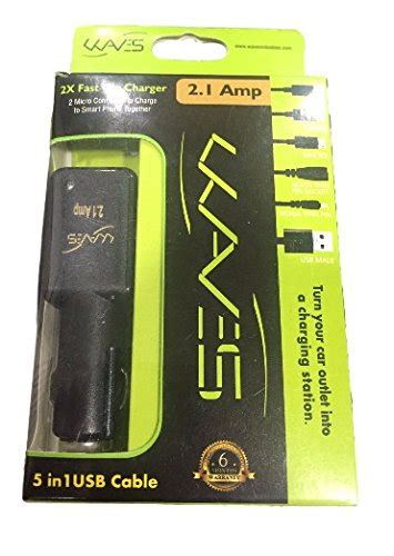 Waves 2X Fast Charger 2.1 AMP 5 In 1 USB Cable : Amazon.in: Car & Motorbike