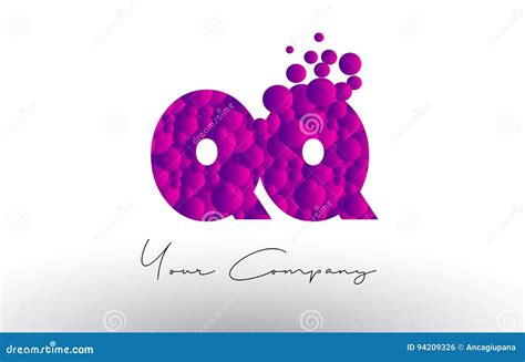 QQ Q Q Dots Letter Logo Con Struttura Porpora Delle Bolle Illustrazione ...