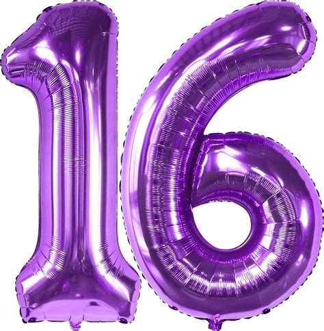 Amazon.com: KatchOn, Purple 16 Balloon Numbers - Giant, 40 Inch ...