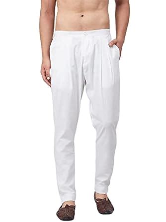 Buy KRAFT INDIA Men Cotton Trouser/Pant For Kurta White, Casual Style ...