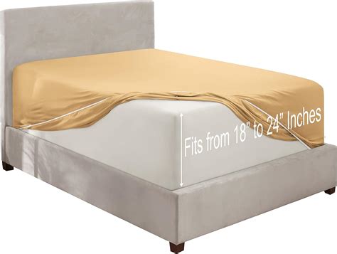 Clara Clark Deep Pocket Twin Fitted Sheet Fits up to 21 Inch Mattress ...