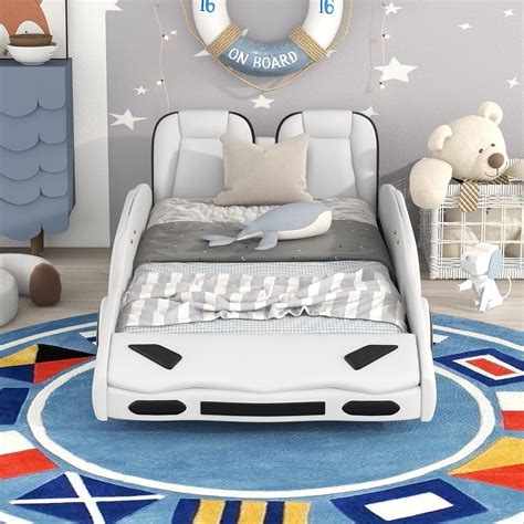 JIVOIT Twin Platform Bed, Race Car Shaped Bed Frame with India | Ubuy