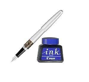 Pilot Metropolitan Python Fountain Pen (M) + Ink Bottle - Blue (30ML ...