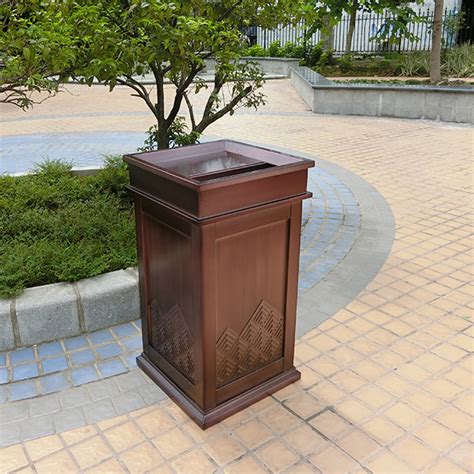 不锈钢包边梯形方形垃圾桶 - 惠州市宇巍玻璃钢制品厂
