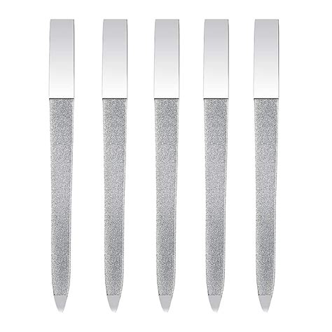 5 PCS Diamond Nail File Double Sided Metal Fingernail File Manicure ...
