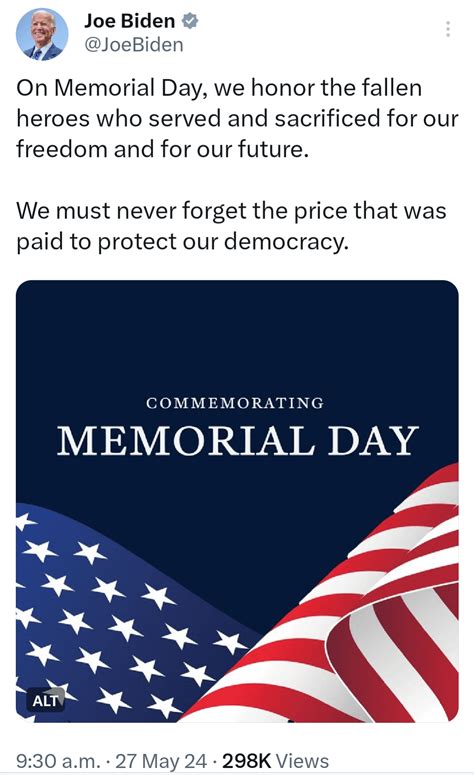 Memorial Day posts from Biden and Trump! The contrast cannot be any ...