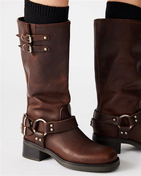 ASTOR Brown Leather Knee-High Boot | Women's Boots – Steve Madden