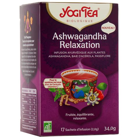 Yogi Tea infusion Ashwagandha : relaxation et détente