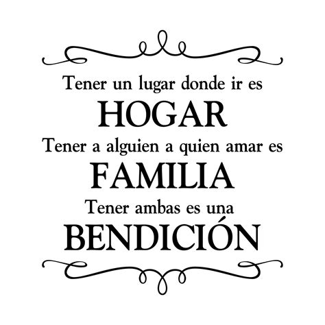 HOGAR FAMILIA BENDICION Vinyl Wall Decal, Spanish Quote, | Family ...