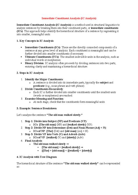 Immediate Constituent Analysis - This approach helps identify the ...