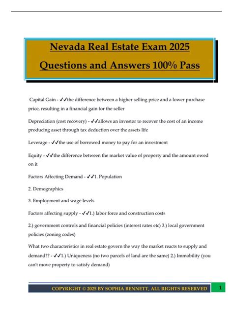 Nevada Real Estate Exam