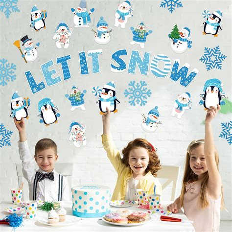 Buy 45 Pcs Winter Cutouts, Snowflake Accents Paper Cutouts Name Tags ...