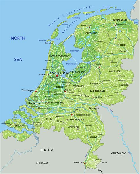 Large Size Physical Map Of The Netherlands – MUCMV