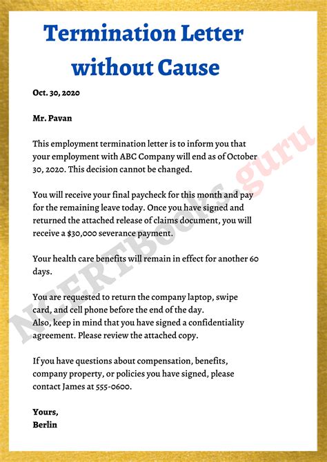 Termination Letter Template, Samples | How to Write a Termination Letter?