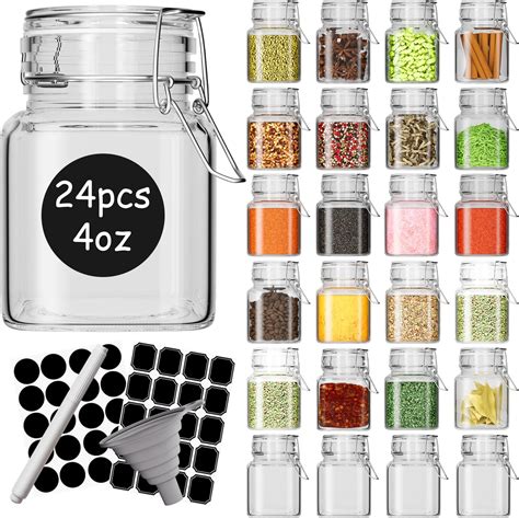 Amazon.com: SKOCHE Spice Jars 20 Pack Small 4 oz Glass Jars with ...