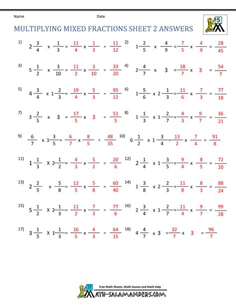 Image result for Multiply Mixed Fractions Worksheet