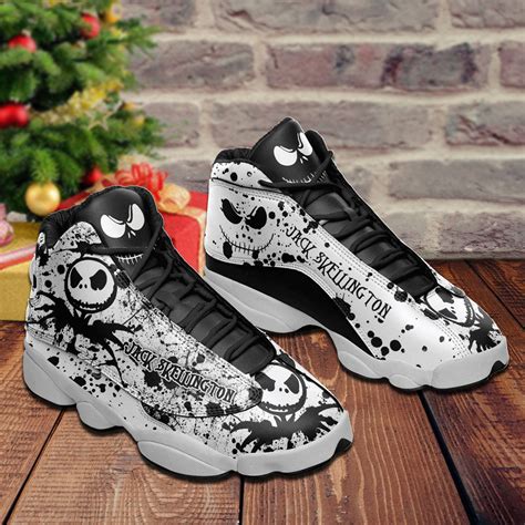 Jack Skellington Pattern AJ13 All Genuine Leather Sneakers DS1710 ...