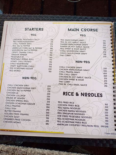 Menu at The Reef Rooftop Restaurant, Ranchi