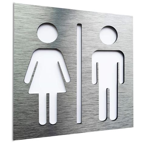 Buy Unisex WC Bathroom Door Sign - Restroom Wall / Door Symbol - All ...