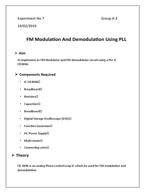 Image result for PLL FM Modulation