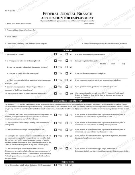 Missouri Application For Judicial Branch Federal Employment | US Legal ...