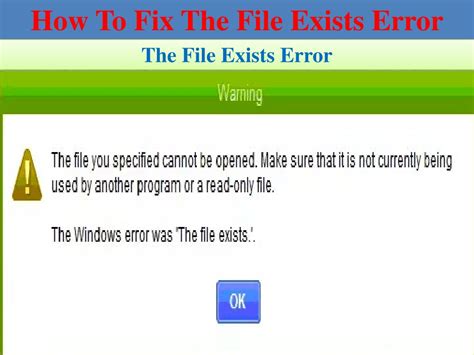 PPT - How To Fix The File Exists Error PowerPoint Presentation, free ...