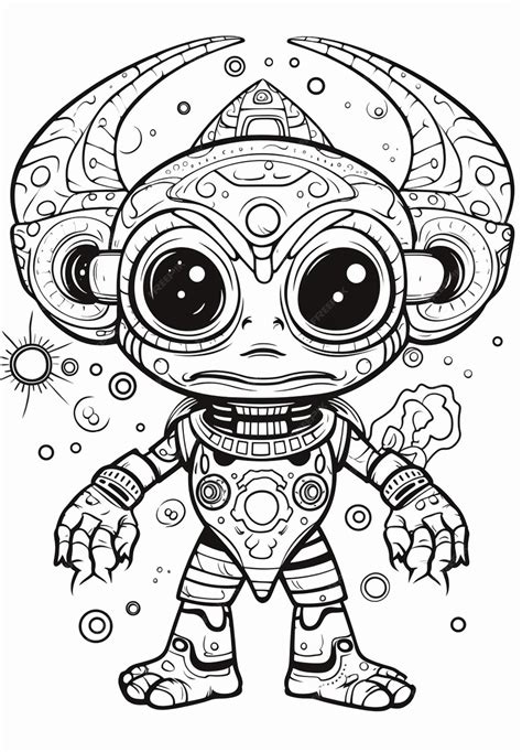 Alien Head Coloring Page 的图像结果