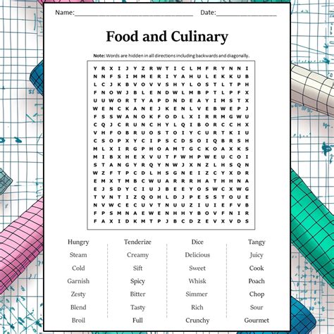 Food And Culinary Word Search Puzzle Worksheet Activity PDF ...