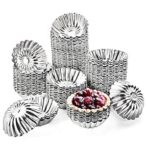 Buy Dicunoy 100 PCS Egg Tart Molds for Baking, 3" Mini Tart Pie Pan ...
