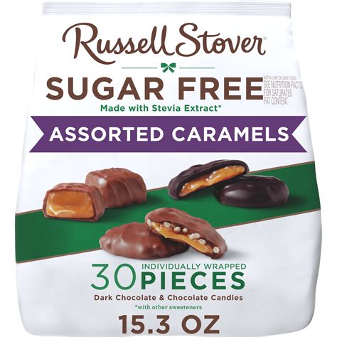 Russell Stover Chocolates Sugar Free Milk Chocolate Caramel Mix Bag 15 ...