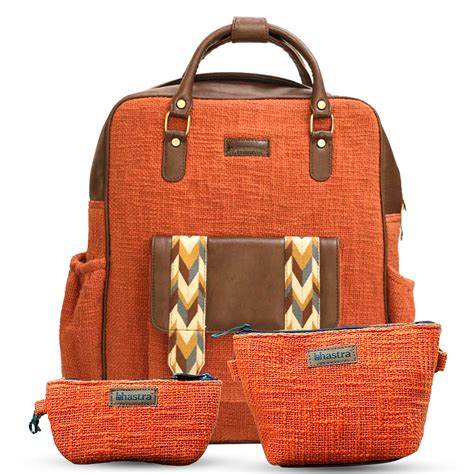 Rust Backpack combo(Includes Backpack,Vanity Pouch and Glass case ...