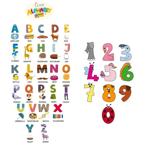 HAPPYSTICKY Kids Colorfull Alphabets with Numbers Multi Extra Large PVC ...