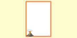 Volcano Page Borders Pack - Portrait Page Borders - Twinkl