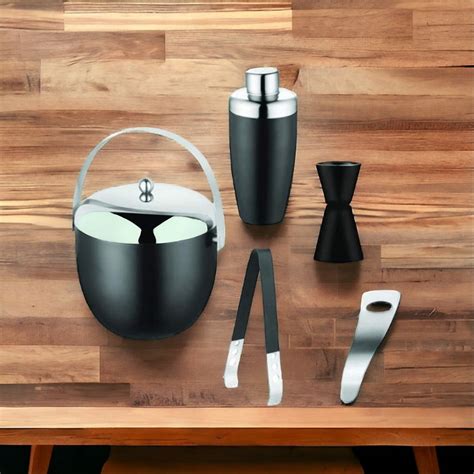 FnS Black Finish 5 Pc Bar Set