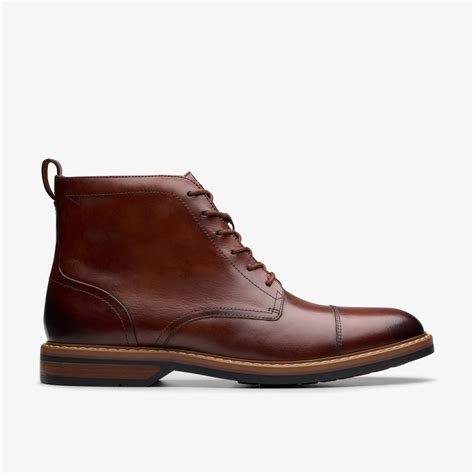 Mens Aldwin Cap Mid Tan Leather Ankle Boots | Clarks