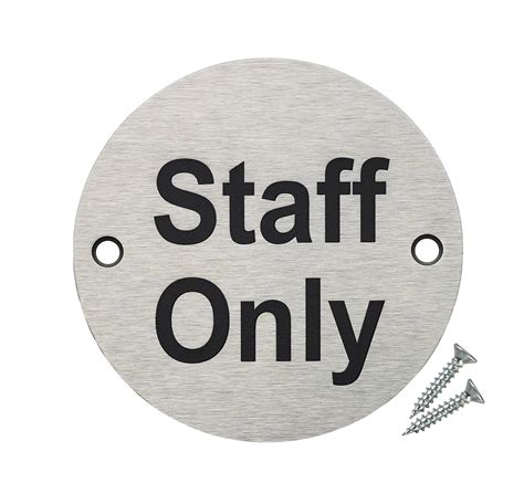 Buy Fire Door Guru® Staff Only Door Sign - 76mm Disc - Stainless Steel ...