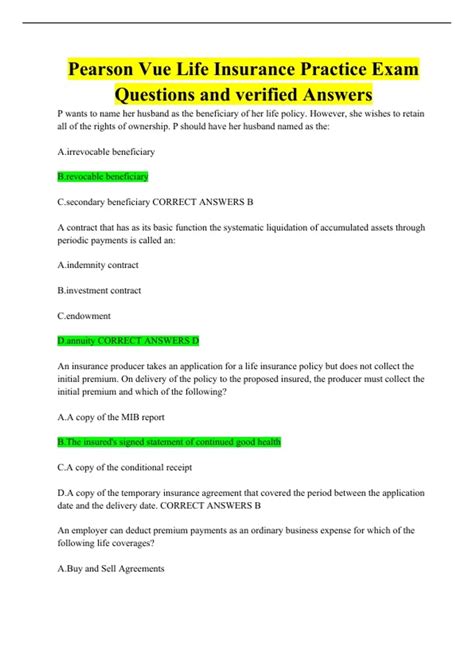 Life Insurance Practice Exam 的图像结果