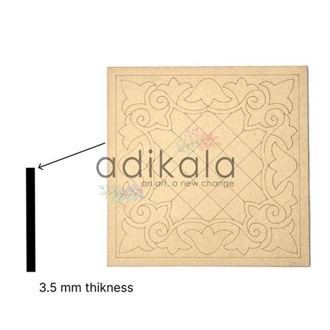 Square Mandala Engraved Jali Design Wall Planque Base For Lippon Art ...