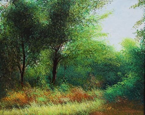 "Morning Glory": Green Acrylic Painting by VIMAL CHAND | ArtZolo.com