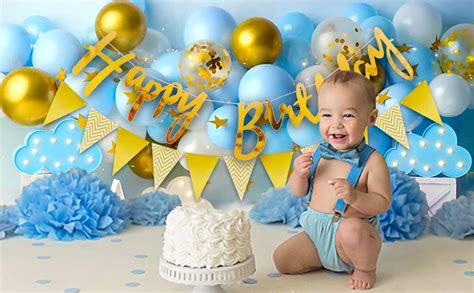 Party Propz Blue Birthday Decoration Items - Pack of 51 Happy Birthday ...