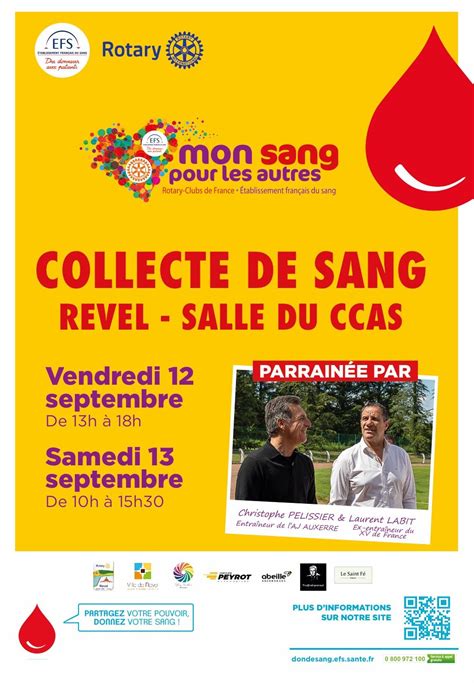 🩸 Collecte de sang à Revel 🩸, CCAS 2 boulevard Jean Jaurès Revel ...