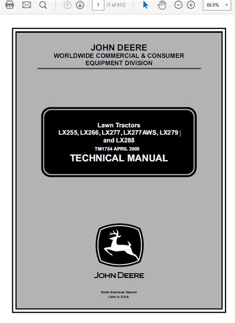 LX277 John Deere Owner's Manual 的图像结果