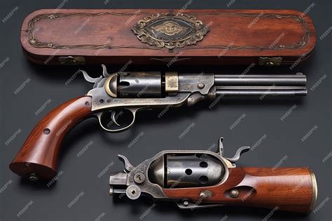 Vintage percussion cap revolver with casehardened frame and loading ...