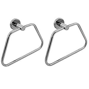 Klaxon Steel Towel Holder Set (Silver, Pack of 2) : Amazon.in: Home ...