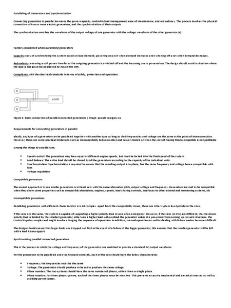 Image result for Synchronization of Parallel Generator