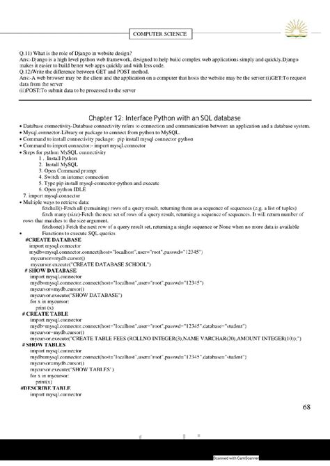 Image result for Python SQL 12th