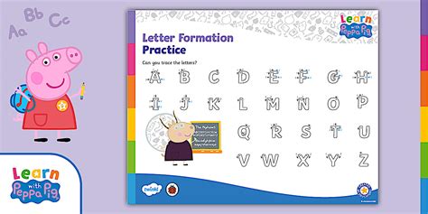 Peppa Pig: Uppercase Letter Formation Practice Mat