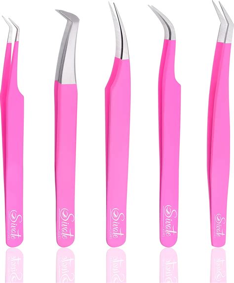 Amazon.com : GMI Lash Tweezers - Set of 5 Eyelash Tweezers - Stainless ...