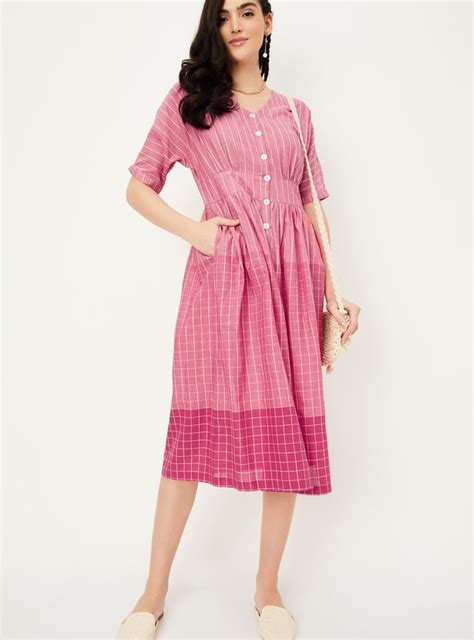 Buy Women Checked A-line Dress Online at just Rs. 1199.0 ...