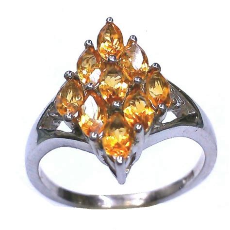Natural Citrine Ring in Sterling Silver : Mahavir Gems